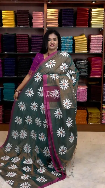 Hand Painted Kadhi Tissue Sarees