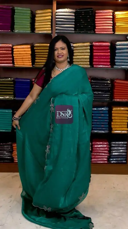 Space Silk With Butterfly Cutwork Border