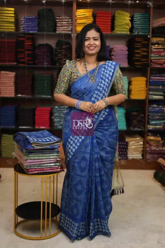 Kalamkari Chanderi Sico Saree