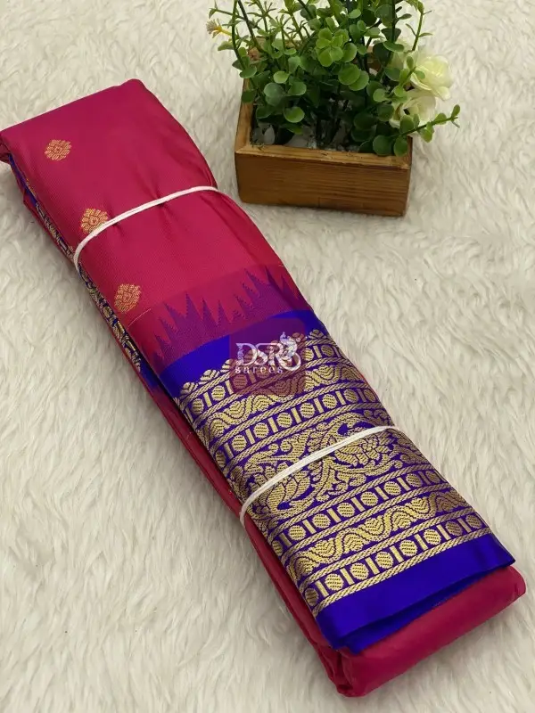 Semi Gadwal Border Sarees