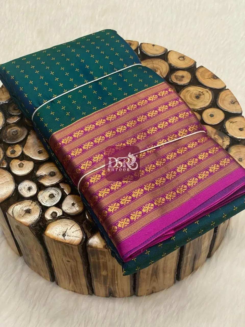 Pooja Dots Semi Silk