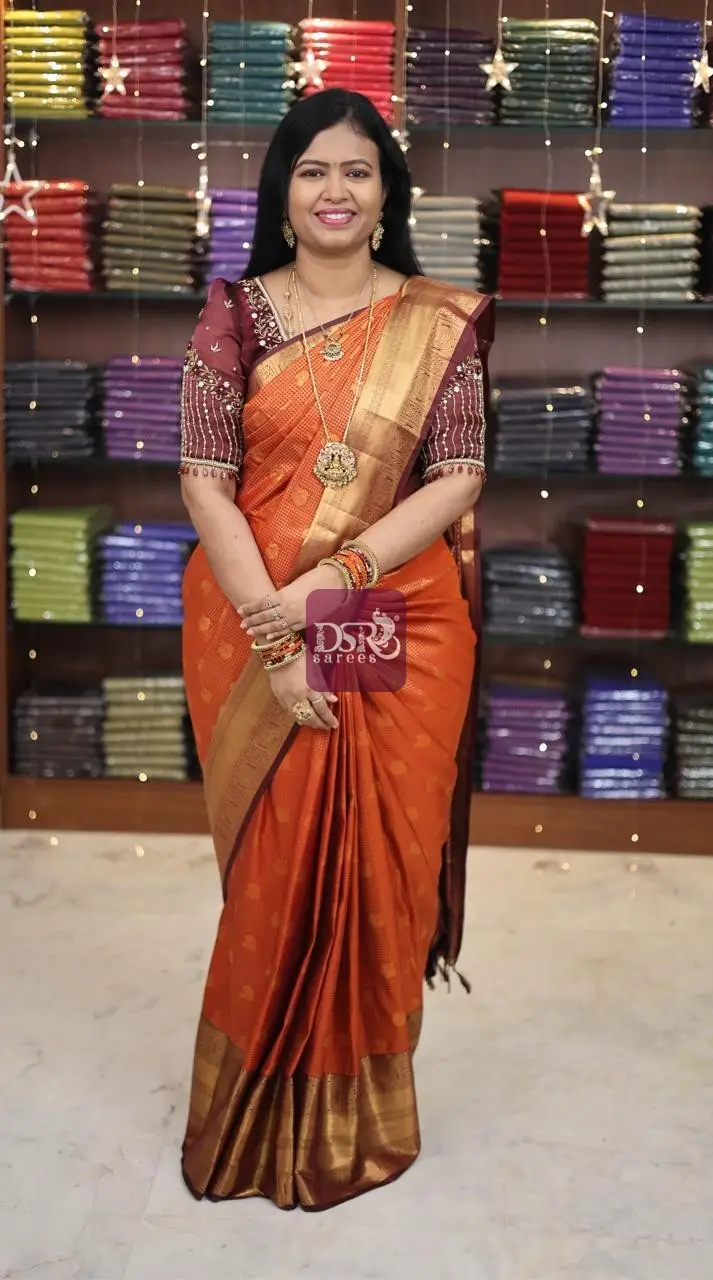 Rust Orange Bridal Sarees