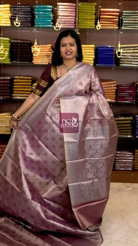 Silver Zari Tissue Saree