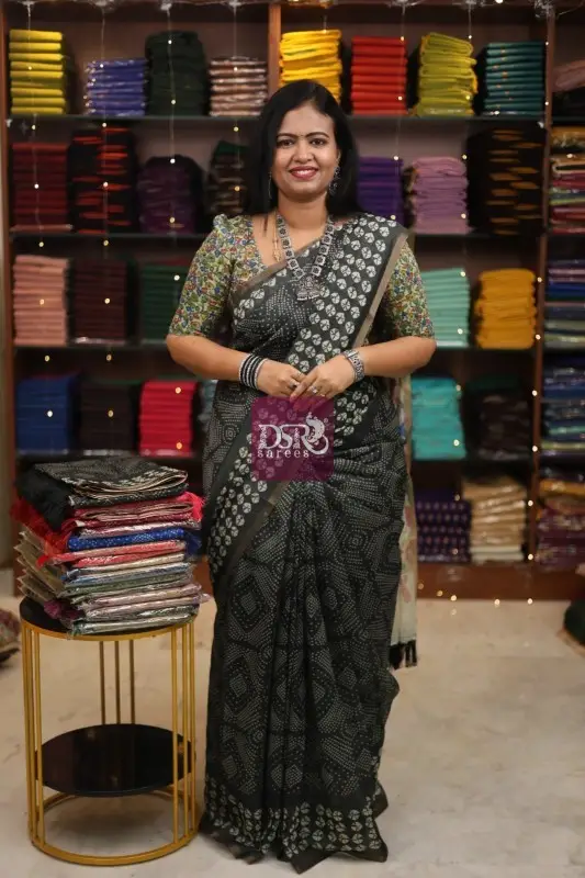 Kalamkari Chanderi Sico Saree