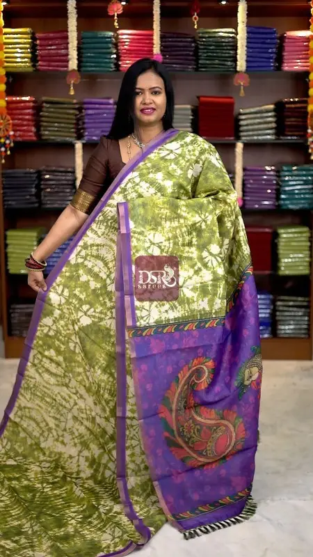 Kalamkari Chanderi Sico Saree