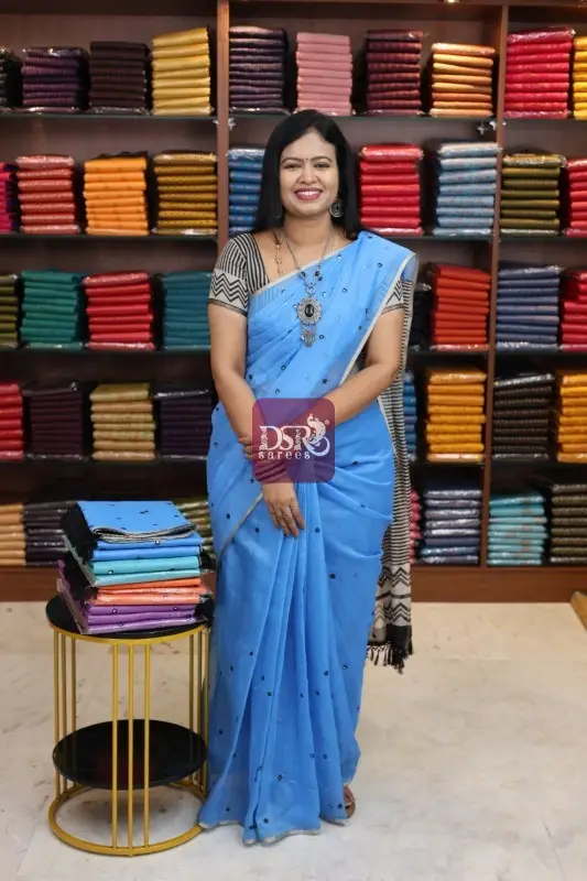 Chanderi Sico With Mirror work