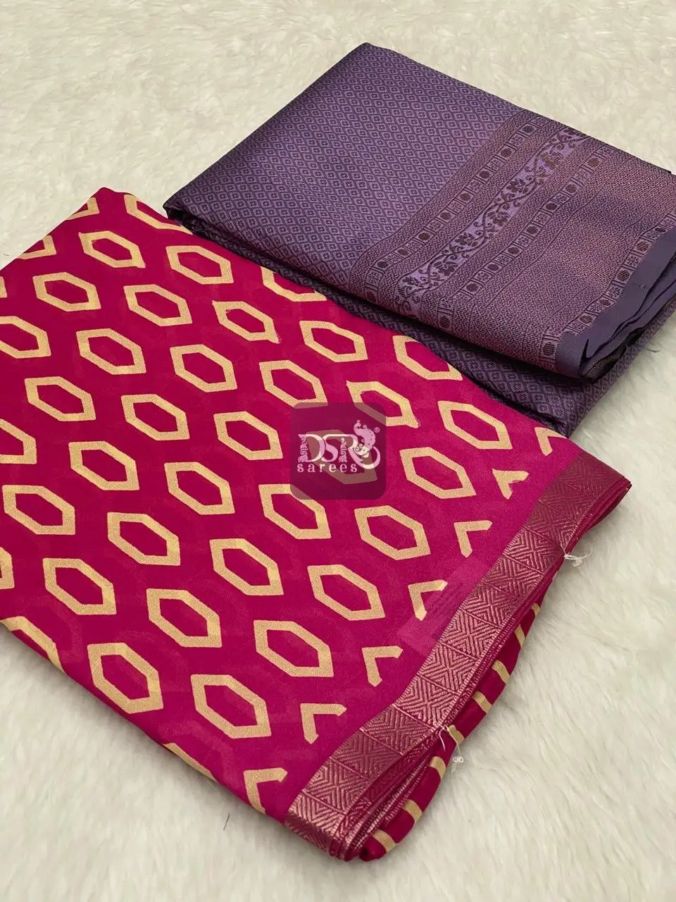 Viscose Chiffon Sarees + Free Saree