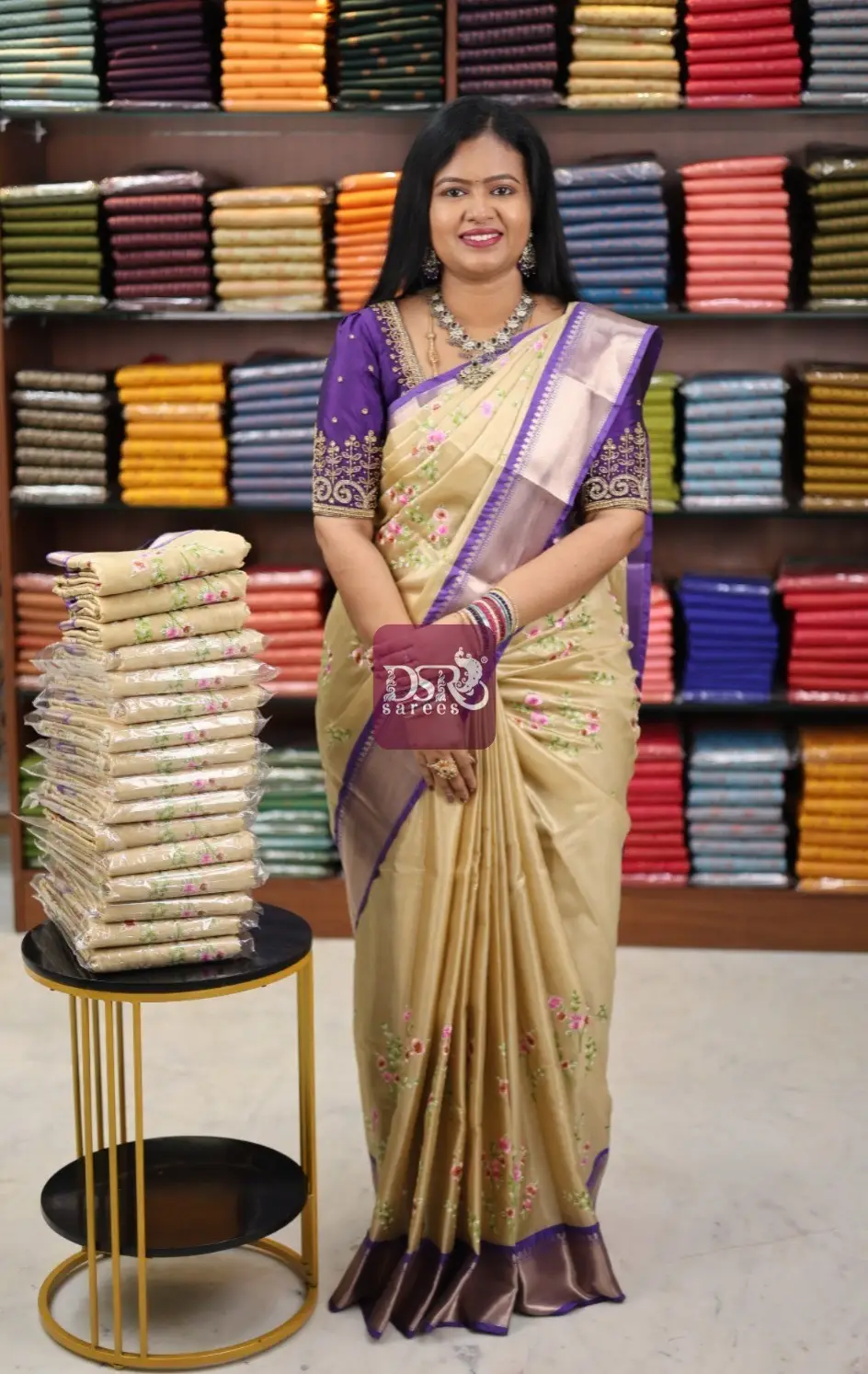 Embroidered Tissue Silk Sarees