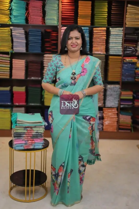 Kalamkari Chanderi Sico Saree