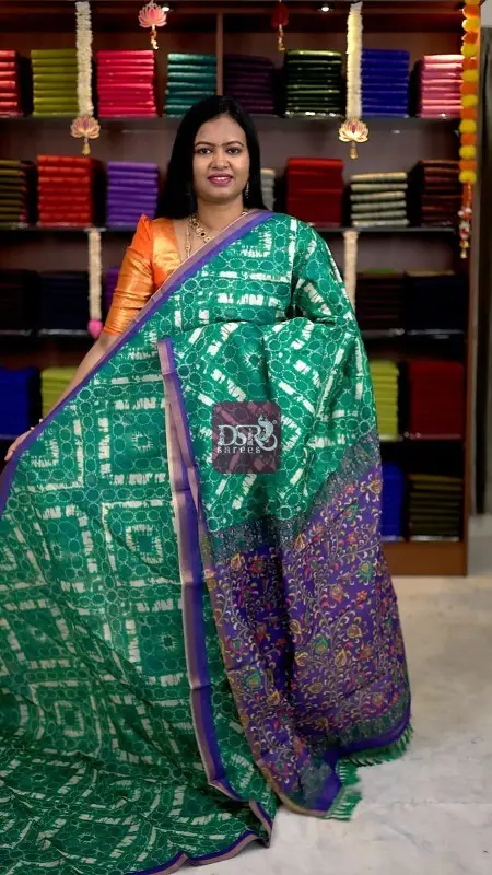 Kalamkari Chanderi Sico Saree