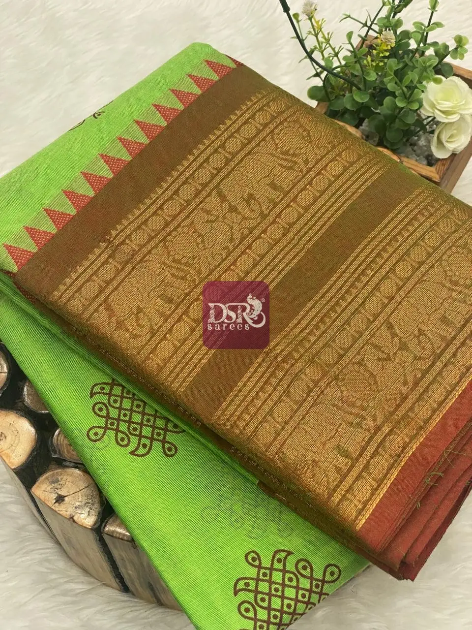 Printed chettinadu cotton saree W/B - vol 1