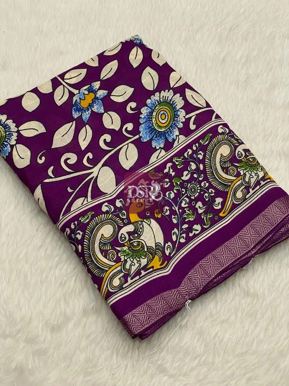 Chiffon Kalamkari Printed Sarees