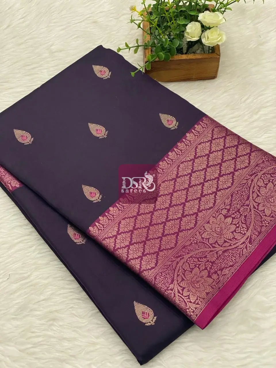 Banarasi Gadwal soft silk saree