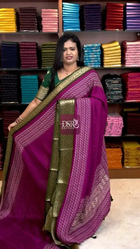 Viscose Chiffon Saree - vol6