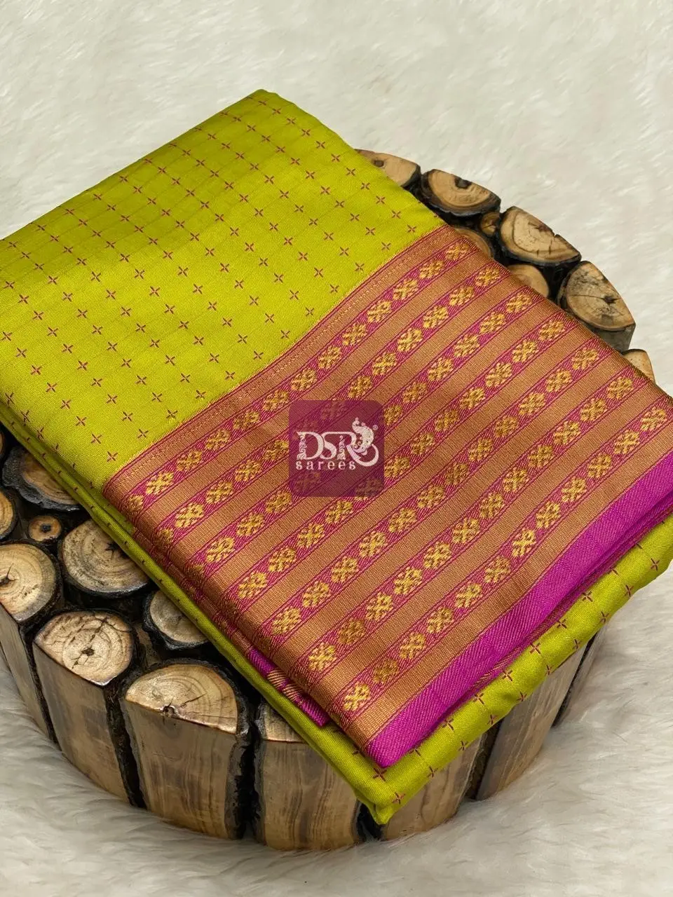 Pooja Dots Semi Silk