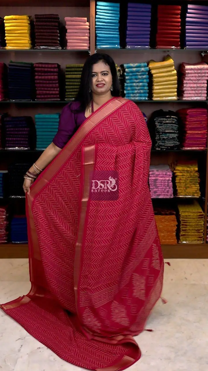 Viscose Chiffon Saree - vol6