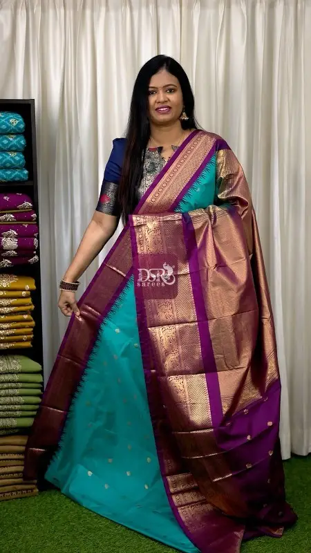 Semi Gadwal Border Sarees