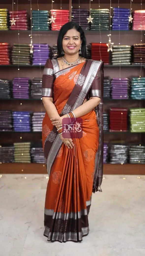 Rust Orange Bridal Sarees