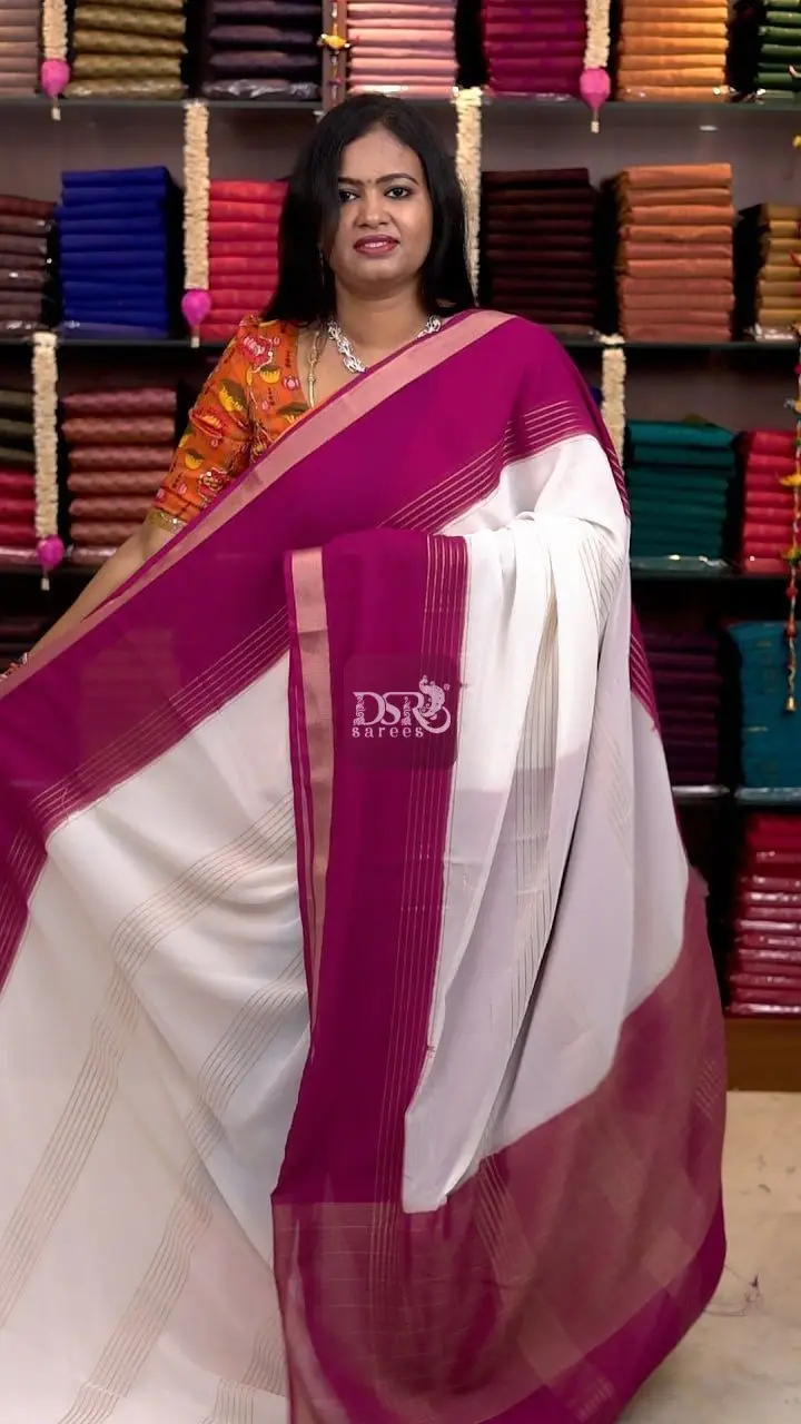 2D Georgette Silk Sarees
