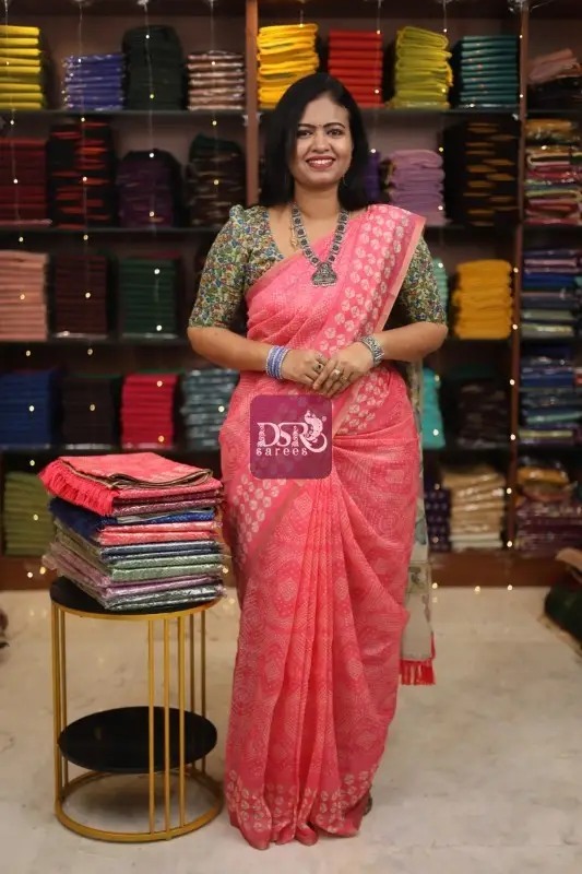 Kalamkari Chanderi Sico Saree