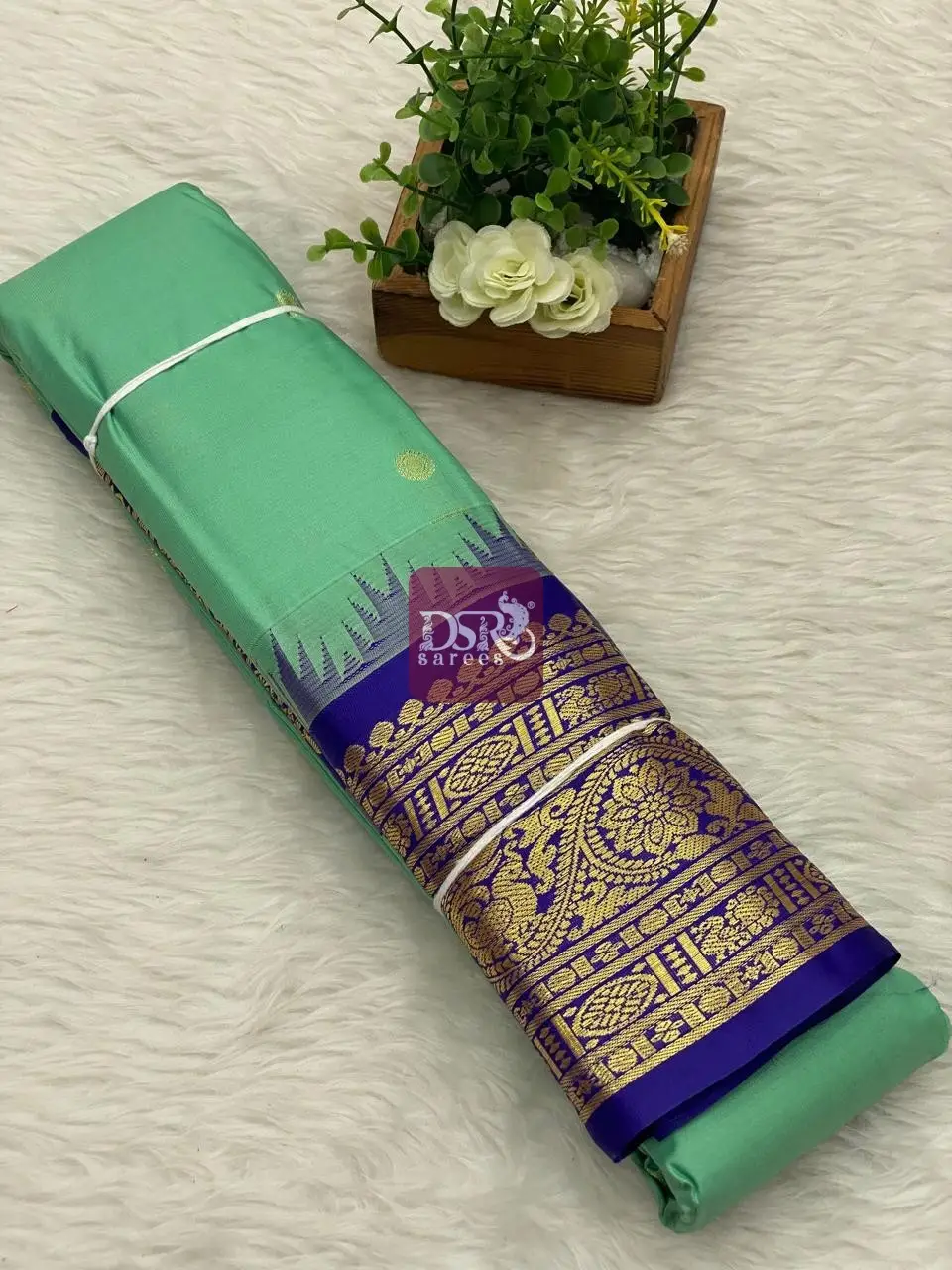 Semi Gadwal Border Sarees