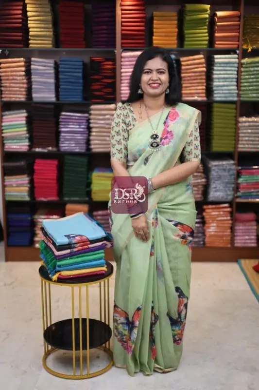Kalamkari Chanderi Sico Saree