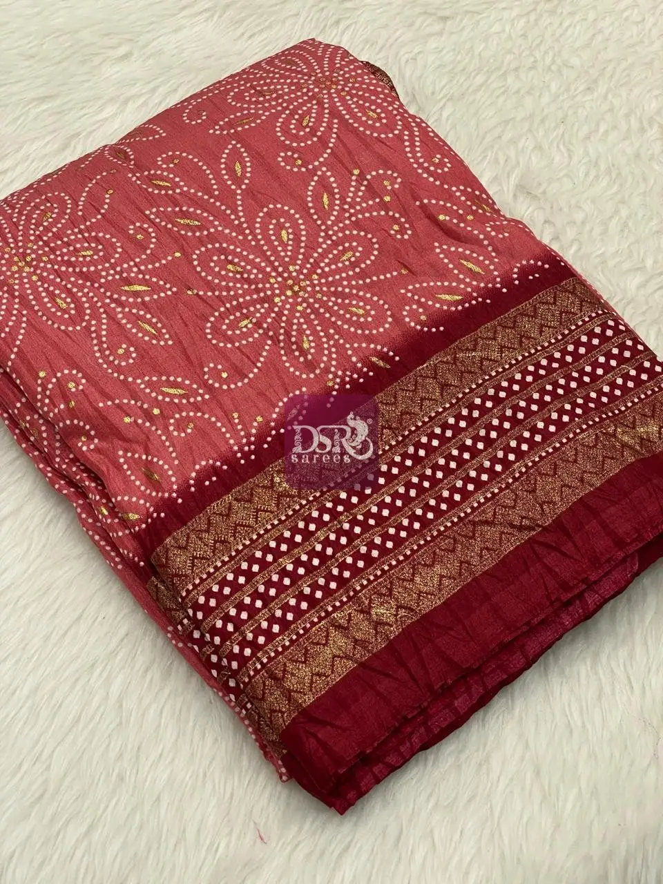 Bhandhini Crushed Chiffon Saree - vol1