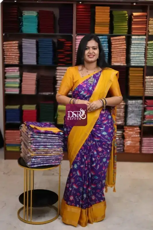 Chiffon Kalamkari Printed Sarees