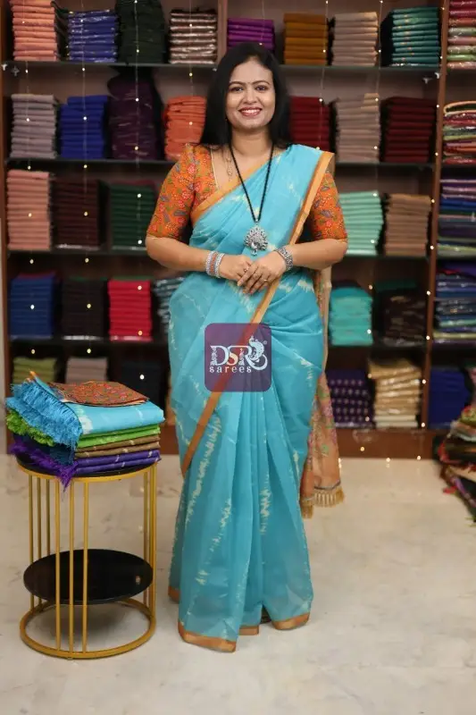 Kalamkari Chanderi Sico Saree