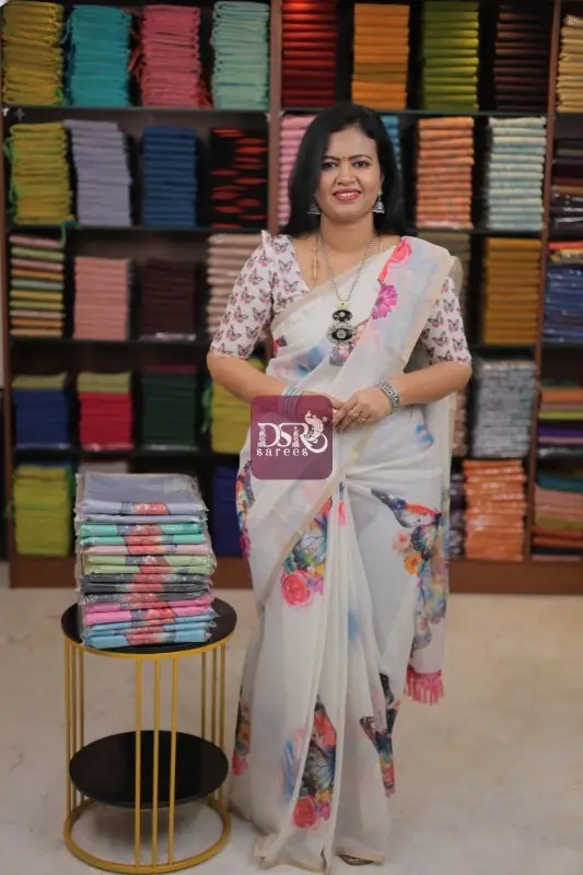 Kalamkari Chanderi Sico Saree