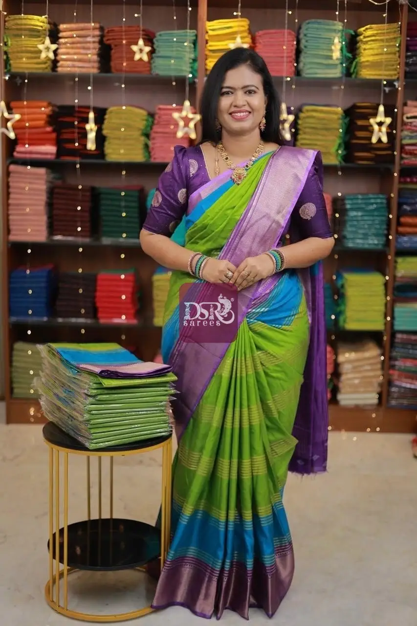 Foil Printed Dola Silk Sarees