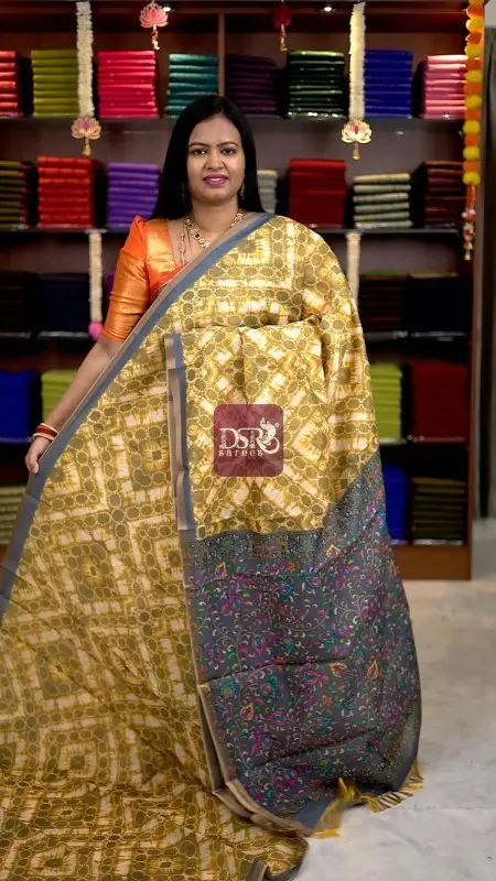 Kalamkari Chanderi Sico Saree