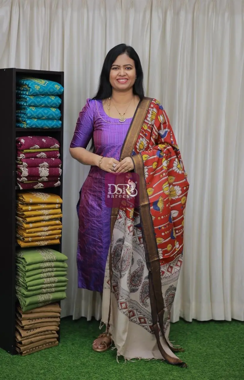 Arani Semi Silk With Nizam Border Dupatta