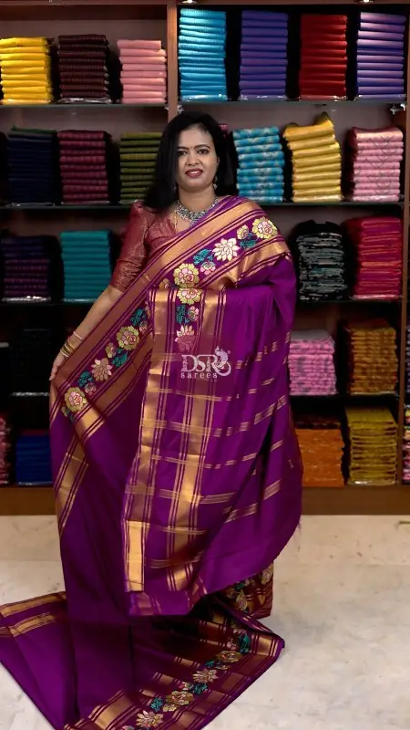 Embroidery Mysore Crepe Saree