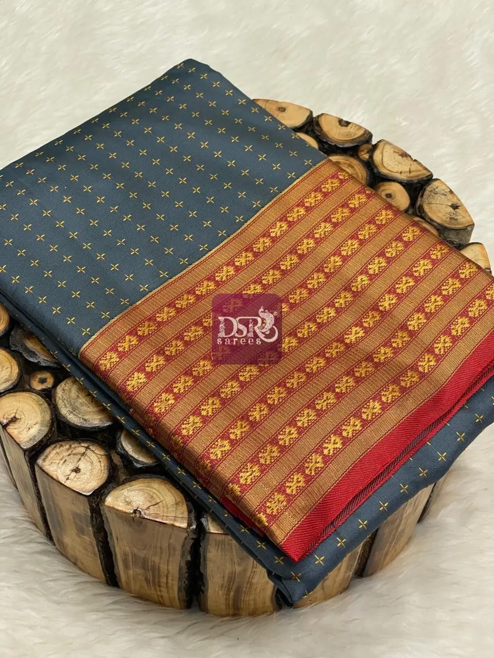 Pooja Dots Semi Silk