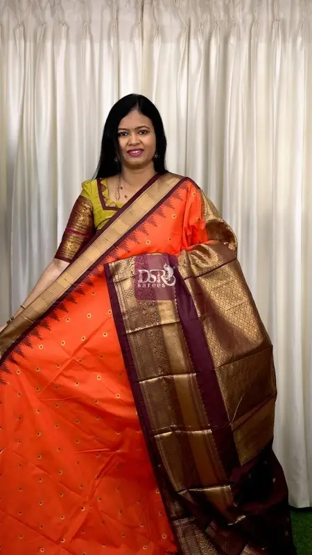 Semi Gadwal Border Sarees