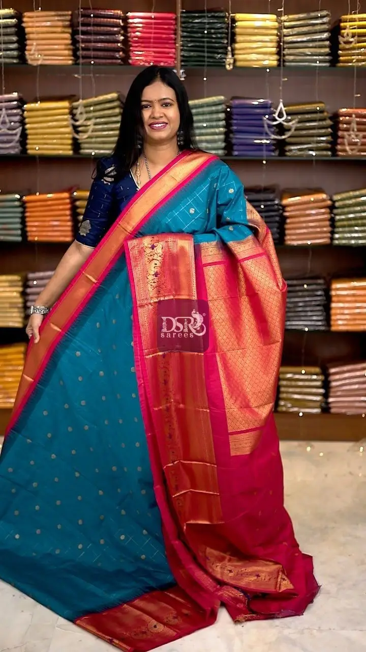 Semi Gadwal Border Sarees