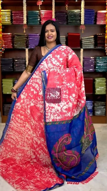 Kalamkari Chanderi Sico Saree