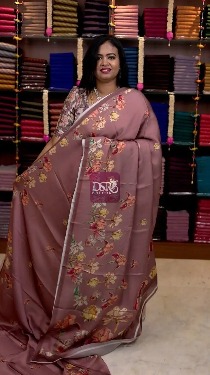 Digital Satin Silk Sarees