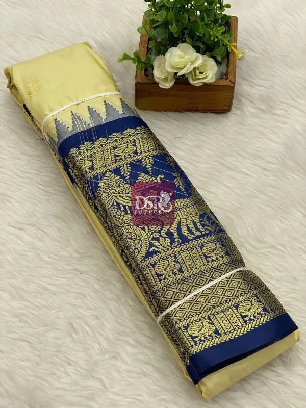 Semi Gadwal Border Sarees