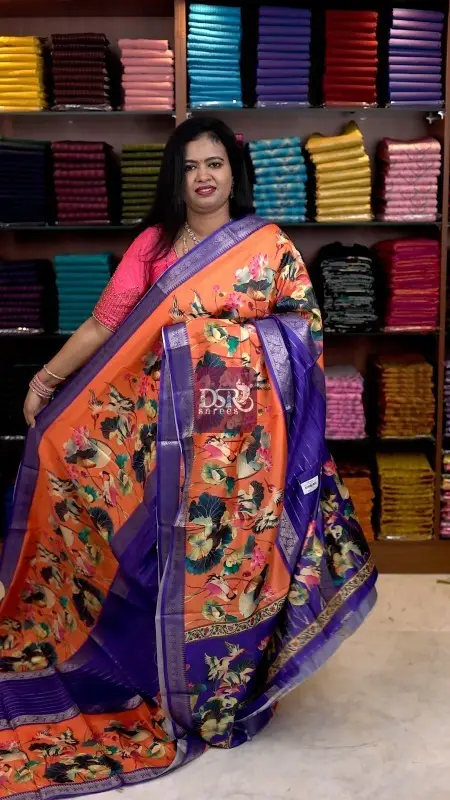 Digital Print Dola Crepe Saree
