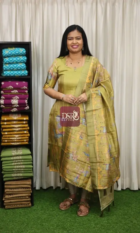 Multi Colour Digital Print Tissue Salwar