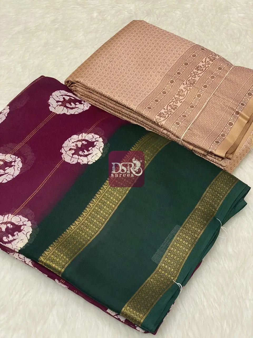 Viscose Chiffon Sarees + Free Saree