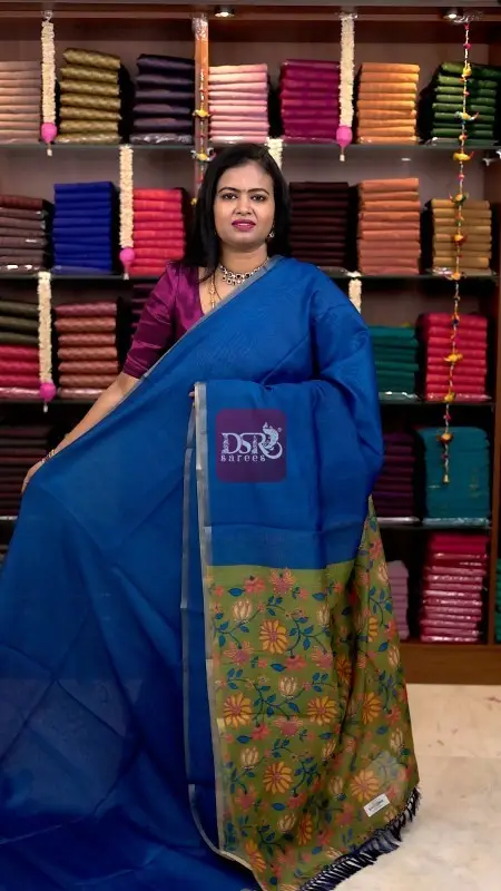 Kalamkari Chanderi Sico Saree