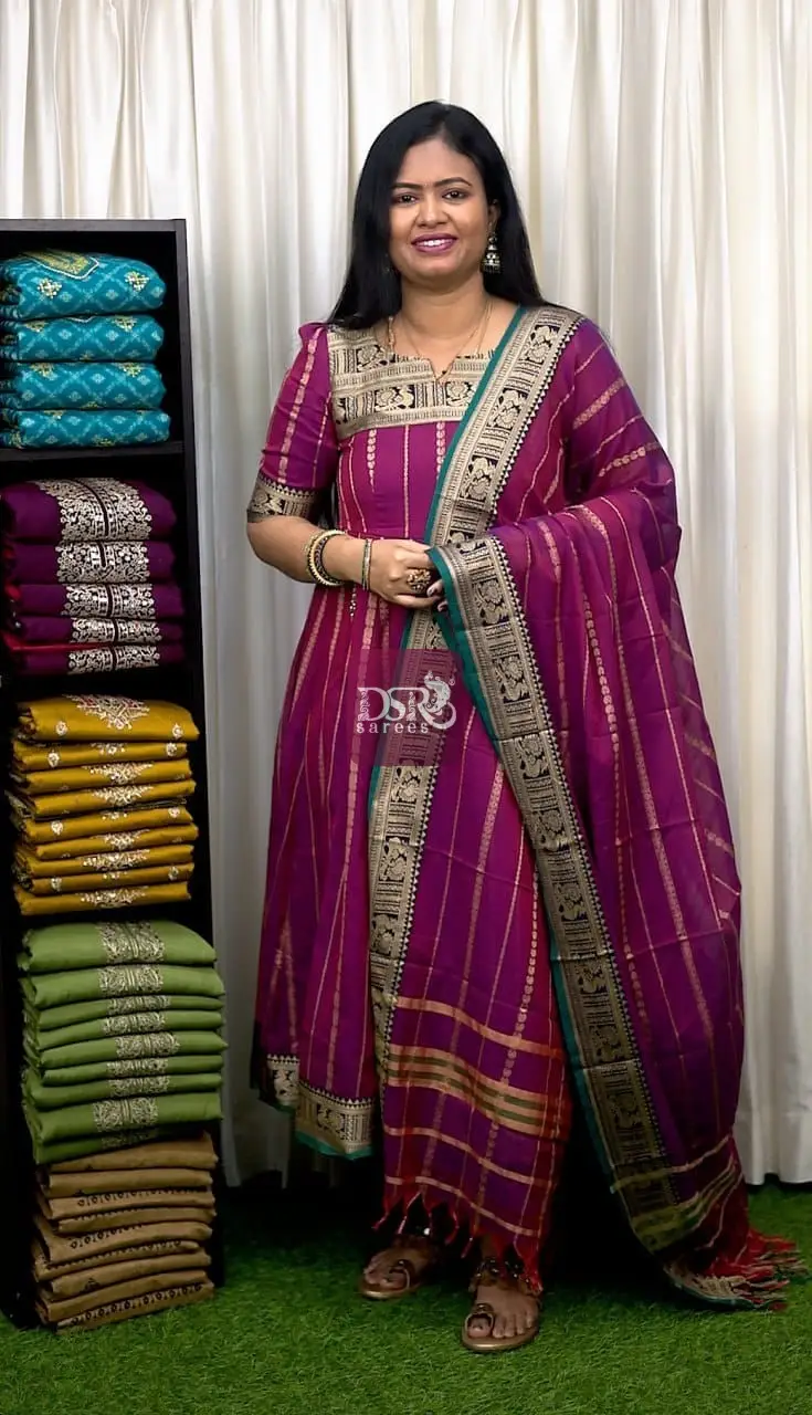 Narayanpet Anarkali Unstitched Salwar Sets