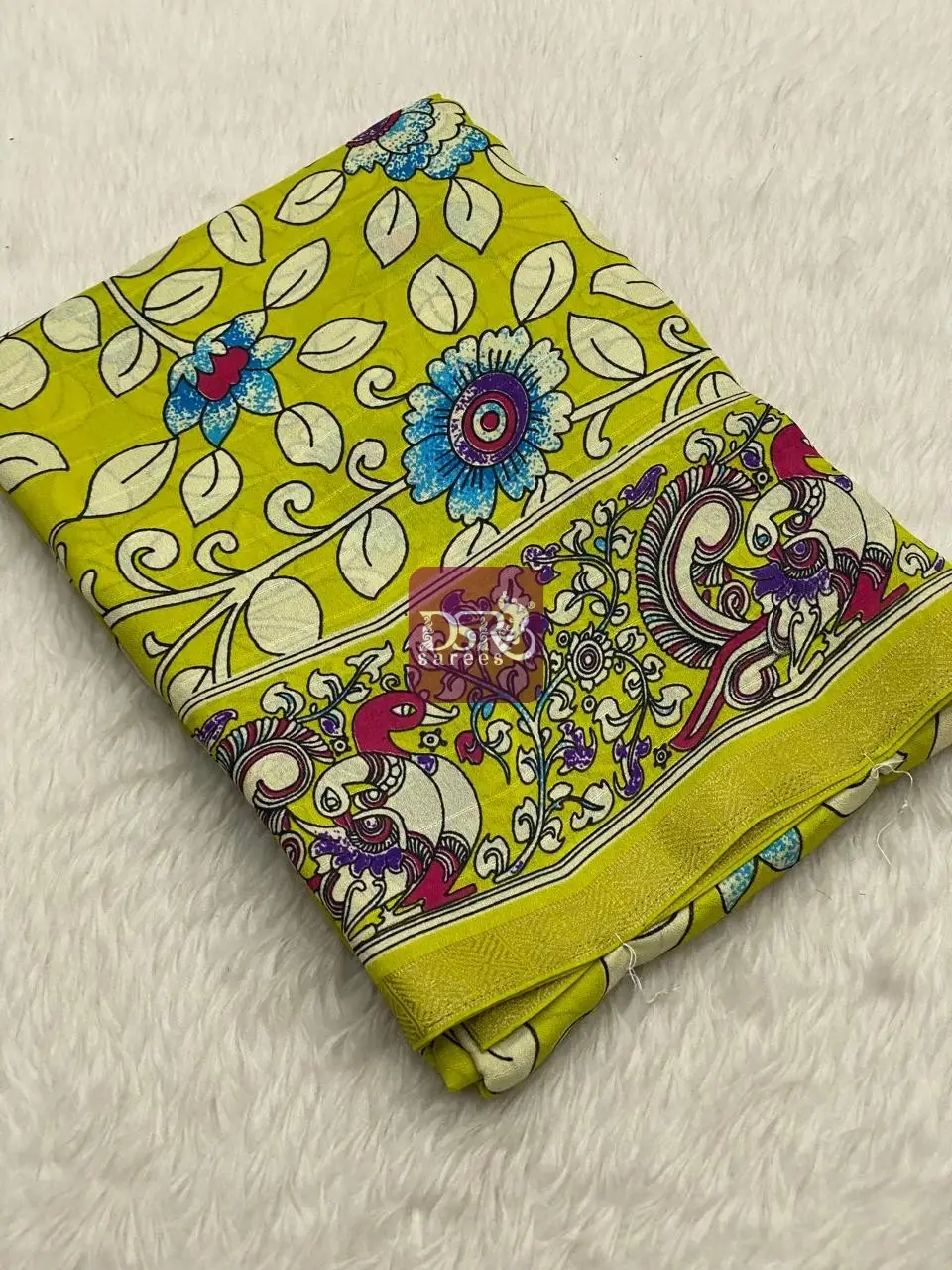 Chiffon Kalamkari Printed Sarees