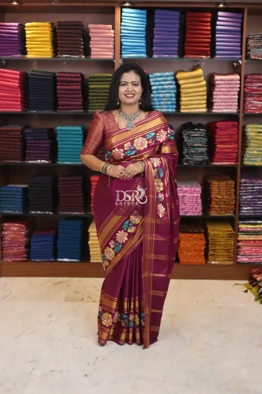 Embroidery Mysore Crepe Saree