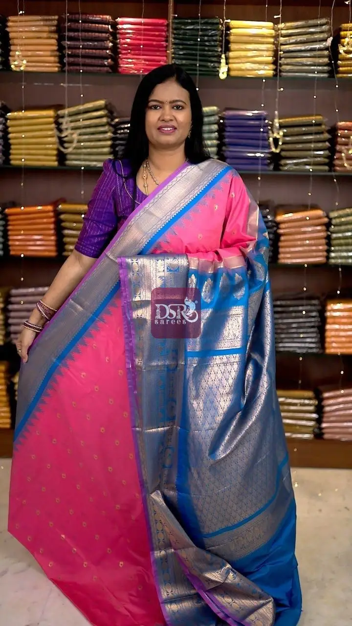 Semi Gadwal Border Sarees