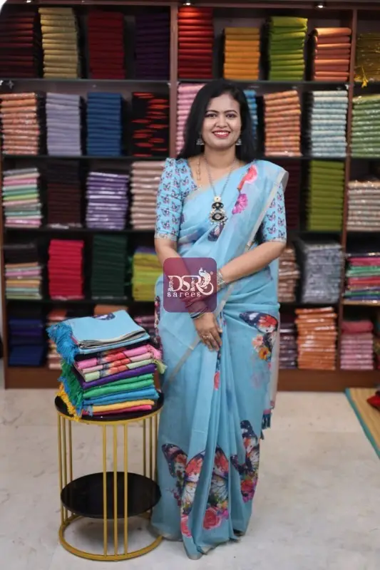 Kalamkari Chanderi Sico Saree