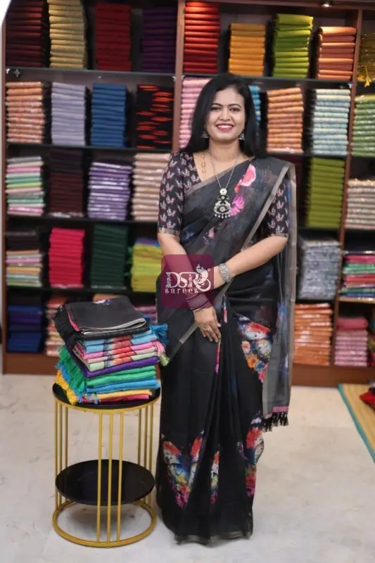 Kalamkari Chanderi Sico Saree